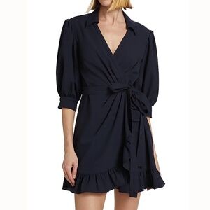 Cinq a Sept - Vickie Puff-Sleeve Ruffled Mini Wrap